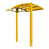 Paris Site Furnishings Shade Series 85 1/2" x 78" x 98 3/4" Dahlia Yellow Surface Mounted Steel Canopy with Basket Weave Perforations