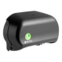 San Jamar Versatwin EcoLogic R3600REBK Black Double Roll Standard Toilet Tissue Dispenser