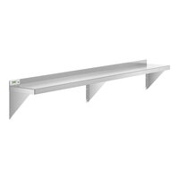 Regency 10" x 72" 16 Gauge Stainless Steel Heavy-Duty Solid Wall Shelf