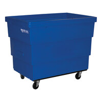 Royal Basket Trucks R11-BLX-RCC-4HNN 14 Cu. Ft. Blue Recycle Cart with 2 Rigid / 2 Swivel Casters