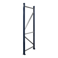 Interlake Mecalux 48" x 120" Blue Heavy-Duty Upright Teardrop Pallet Rack Frame I2314G12048N000 - 24,571 lb. Capacity