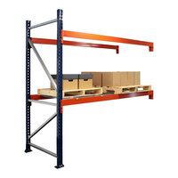 Interlake Mecalux 96" x 48" x 144" Blue / Orange Heavy-Duty Bolted Teardrop Pallet Rack Add-On 3141444840E96A - 5,370 lb. Individual Shelf Capacity