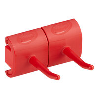 Vikan 10144 3" Red Double Hook Hygienic Wall Bracket