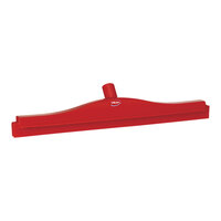 Vikan 19 3/4" Ultra-Hygienic Double Blade Rubber Floor Squeegee with Plastic Frame and Replacement Cassette