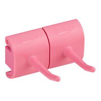 Vikan 10141 3" Pink Double Hook Hygienic Wall Bracket