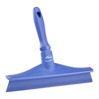 Vikan 71258 9 5/8" Purple Ultra-Hygienic Single Blade Rubber Table Squeegee with Plastic Frame