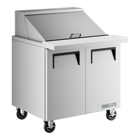 True TSSU-36-12M-B-HC 36 3/8" 2 Door Mega Top Refrigerated Sandwich Prep Table