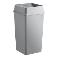 Lavex 50 Gallon Gray Square Trash Can with Drop Shot Lid