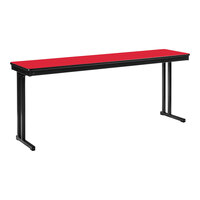 National Public Seating Max Seating 18" x 60" Hollyberry Plywood Folding Table with T-Mold Edge and Cantilever Legs