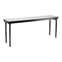 National Public Seating Max Seating 30" x 84" Gray Nebula Plywood Folding Table with T-Mold Edge