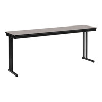 National Public Seating Max Seating 18" x 96" Gray Nebula Plywood Folding Table with T-Mold Edge and Cantilever Legs