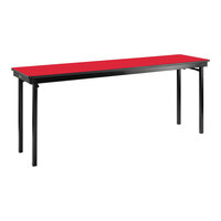 National Public Seating Max Seating 18" x 84" Hollyberry Plywood Folding Table with T-Mold Edge