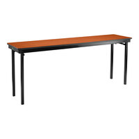 National Public Seating Max Seating 18" x 96" Wild Cherry Plywood Folding Table with T-Mold Edge