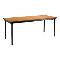 National Public Seating Max Seating 36" x 60" Fusion Maple Plywood Folding Table with T-Mold Edge