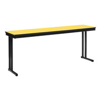 National Public Seating Max Seating 18" x 60" Marigold Plywood Folding Table with T-Mold Edge and Cantilever Legs