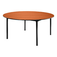 National Public Seating Max Seating 60" Round Wild Cherry Plywood Folding Table with T-Mold Edge