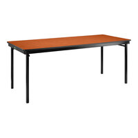 National Public Seating Max Seating 36" x 96" Wild Cherry Plywood Folding Table with T-Mold Edge