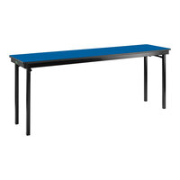 National Public Seating Max Seating 18" x 72" Persian Blue Plywood Folding Table with T-Mold Edge