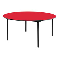 National Public Seating Max Seating Round Hollyberry Plywood Folding Table with T-Mold Edge