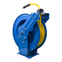 BluBird OSRDA12100 OilShield 1/2" x 100' Single Arm Retractable Rubber Air Hose Reel with 3' Lead-In Hose
