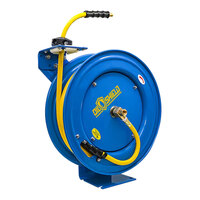 BluBird OSRHD3875 OilShield 3/8" x 75' Single Arm Retractable Rubber Air Hose Reel with 3' Lead-In Hose