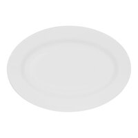 Tuxton Modena AlumaTux 15 3/4" x 11" Pearl White (European White) Oval China Platter - 6/Case