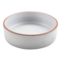 cheforward by GET Graupera Stone Heart 6.9 oz. White Terracotta Casserole Dish - 14/Case