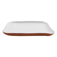 cheforward by GET Graupera Stone Heart 9 13/16" x 5 7/8" White Terracotta Tray - 12/Case