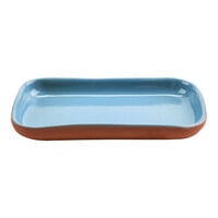 cheforward by GET Graupera Stone Heart 5 7/8" x 3 3/8" Blue Terracotta Tray - 12/Case