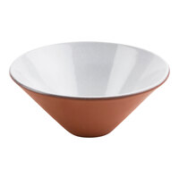 cheforward by GET Graupera Stone Heart 37 oz. White Terracotta Bowl - 10/Case