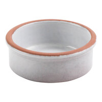 cheforward by GET Graupera Stone Heart 1.69 oz. White Terracotta Casserole Dish - 24/Case