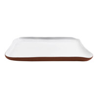 cheforward by GET Graupera Stone Heart 11 13/16" x 7 7/8" White Terracotta Tray - 10/Case