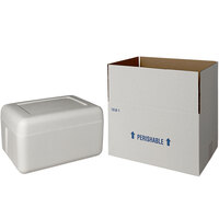 Insulated Shipping Box with Foam Cooler 13 3/8" x 10 3/8" x 6 3/4" - 1 1/2" Thick - 45/Pallet