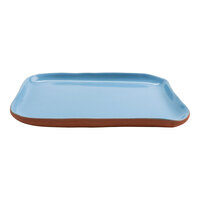 cheforward by GET Graupera Stone Heart 9 13/16" x 5 7/8" Blue Terracotta Tray - 12/Case