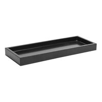 room360 Morocco 11 3/4" x 4 1/2" Onyx Composite Stone Amenity Tray RTR010BKR12 - 6/Case