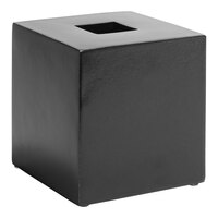 room360 Morocco 5 1/4" x 5 1/4" Onyx Square Tissue Box Cover RTB006BKR11 - 4/Pack