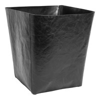 room360 Austin RWA031BKL21 14 Qt. Black Faux Leather Flare Wastebasket - 4/Pack