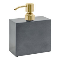 room360 New York RSP021BKT22 28 oz. Onyx Soap Dispenser with Matte Brass Pump Top - 6/Case