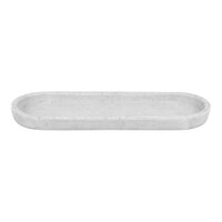 room360 Miami 10 1/2" x 3 3/4" Cement Gray Composite Stone Amenity Tray RTR009GYR12 - 6/Case