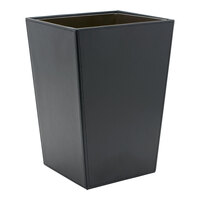 room360 London RWA026BKL21 8.25 Qt. Black Faux Leather Small Flare Wastebasket - 4/Pack