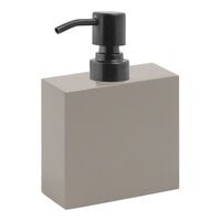 room360 New York RSP016BET22 11 oz. Stone Soap Dispenser with Matte Black Pump Top - 6/Case