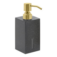 room360 Morocco RSP033BKR12 10 oz. Onyx Soap Dispenser with Matte Brass Pump Top - 6/Case