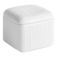 room360 Toronto 3 1/2" x 3 1/2" Porcelain Storage Jar with Lid RJR026WHP22 - 6/Pack