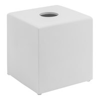 room360 Miami 5 1/4" x 5 1/4" Shell Square Tissue Box Cover RTB005WHR11 - 4/Pack