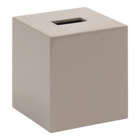 room360 New York 5 1/4" x 5 1/4" Stone Resin Square Tissue Box Cover RTB008BET11 - 4/Case