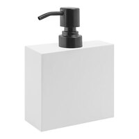 room360 New York RSP016WHT22 11 oz. Snow Soap Dispenser with Matte Black Pump Top - 6/Case
