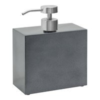 room360 New York RSP023BKT22 28 oz. Onyx Soap Dispenser with Low-Profile Brushed Stainless Pump Top - 6/Case