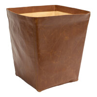 room360 Austin RWA031TAL21 14 Qt. Brown Faux Leather Flare Wastebasket - 4/Pack