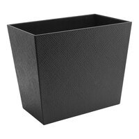 room360 Java RWA029BKL21 12.5 Qt. Black Faux Pandan Recycling Wastebasket - 4/Pack