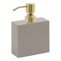 room360 New York RSP017BET22 11 oz. Stone Soap Dispenser with Matte Brass Pump Top - 6/Case